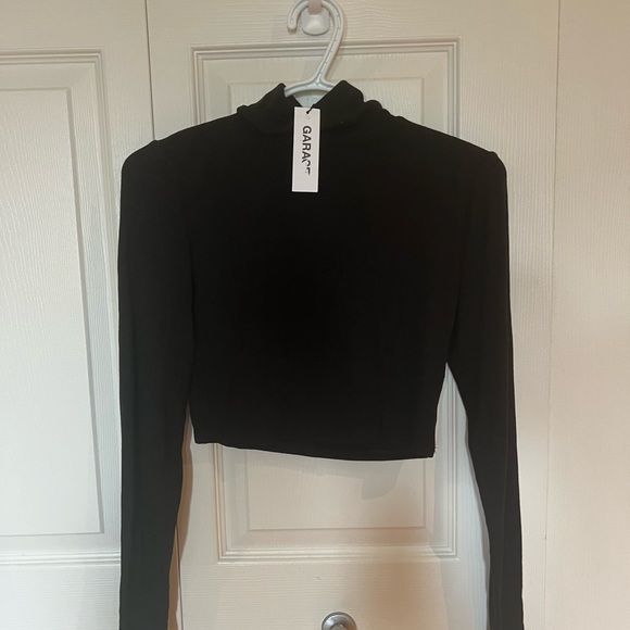 Garage Long-sleeve, high neck, Black Crop top (M) Brand new - Picture 2 of 3